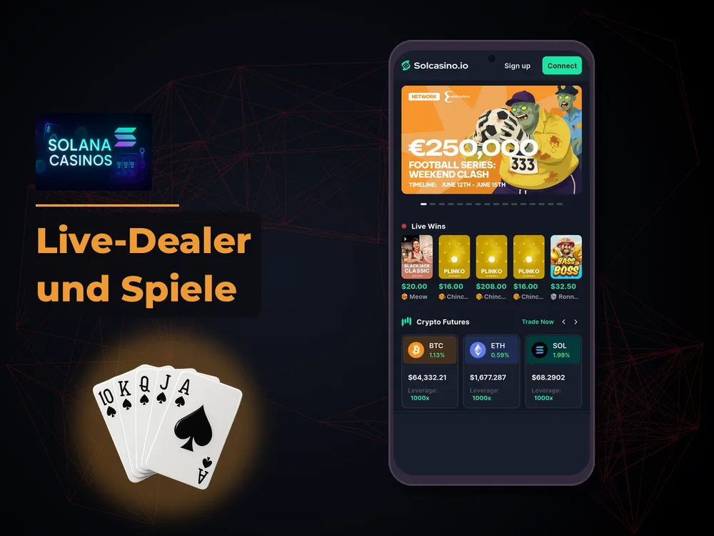 Solana Casino - Live-Dealer und Spiele