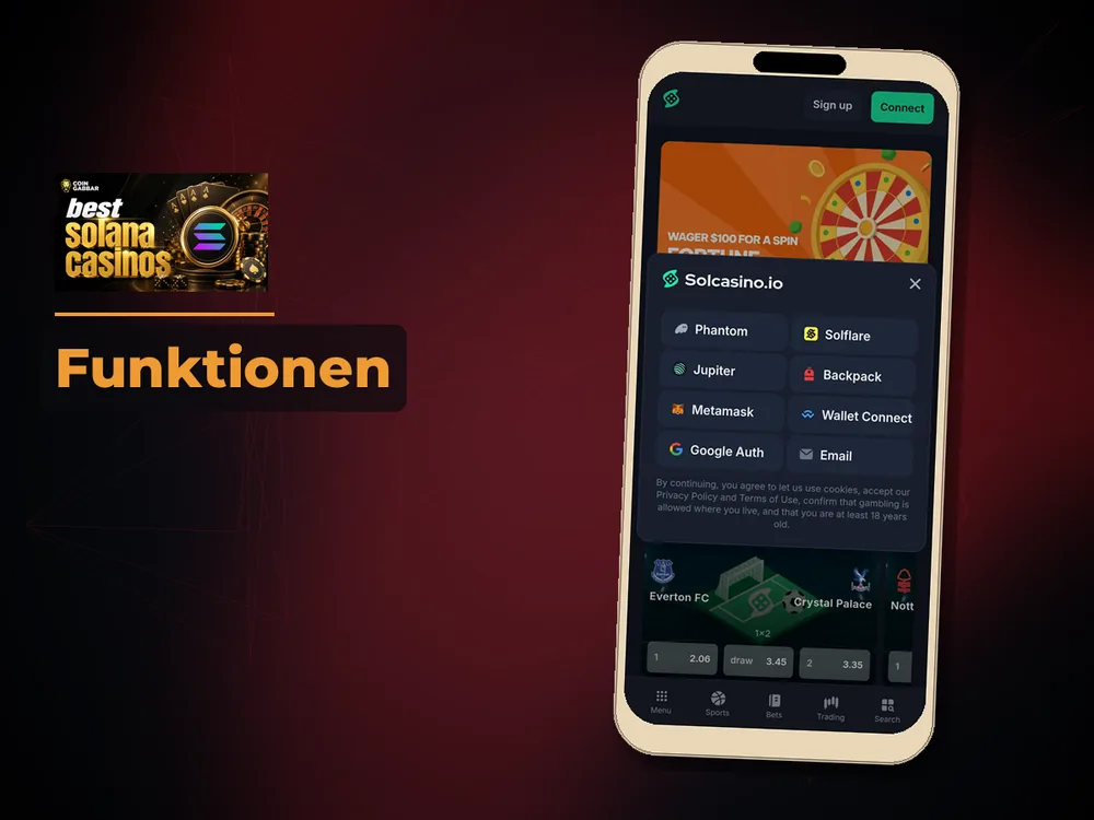 Solana Casino - Funktionen