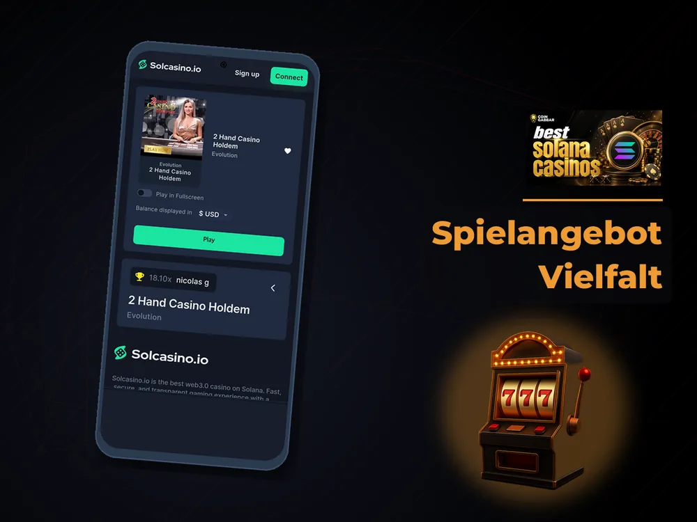 Solana Casino - Spielangebot Vielfalt