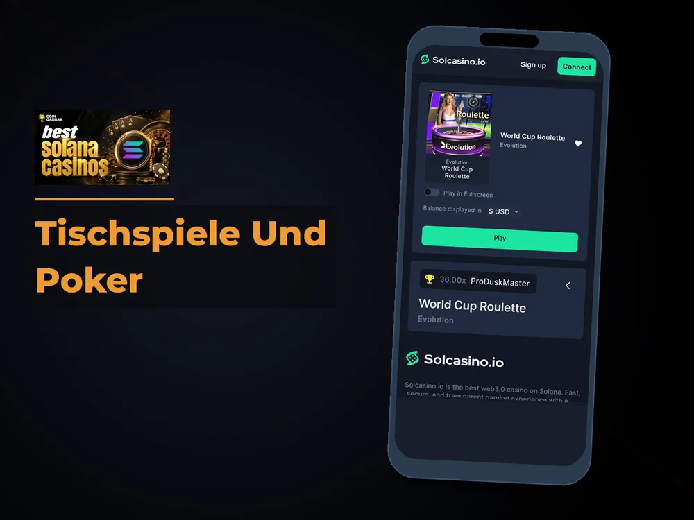 Solana Casino - Tischspiele Und Poker