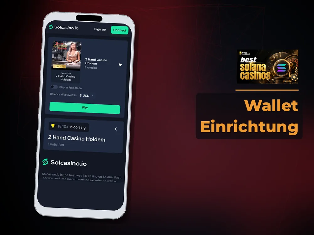 Solana Casino - Wallet Einrichtung