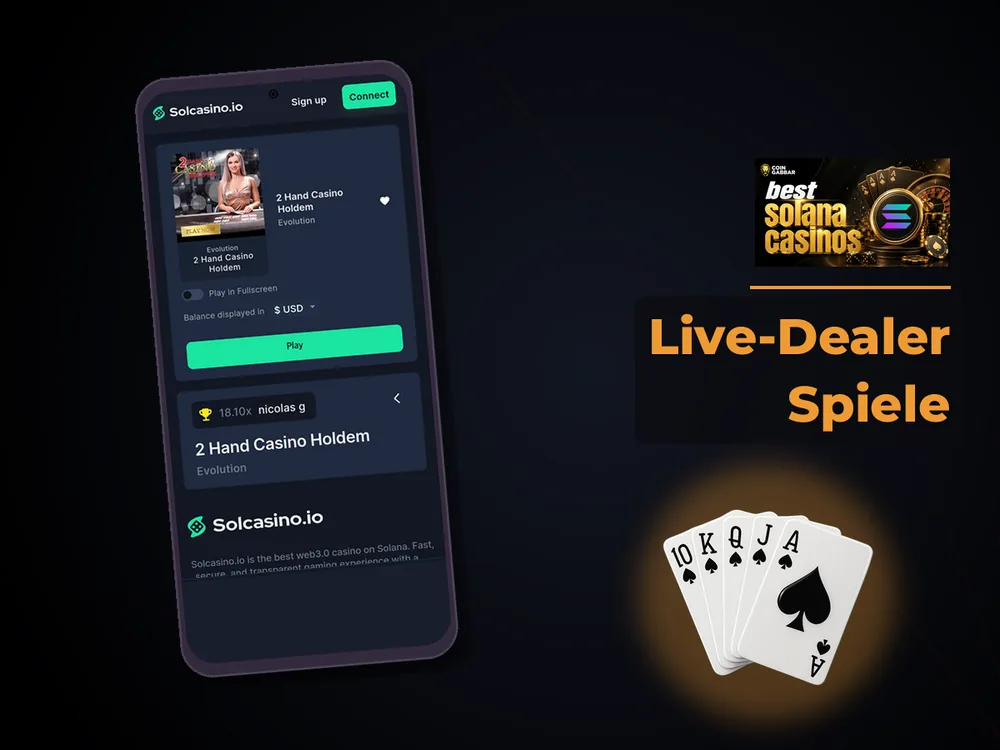 Solana Casino - Live-Dealer Spiele