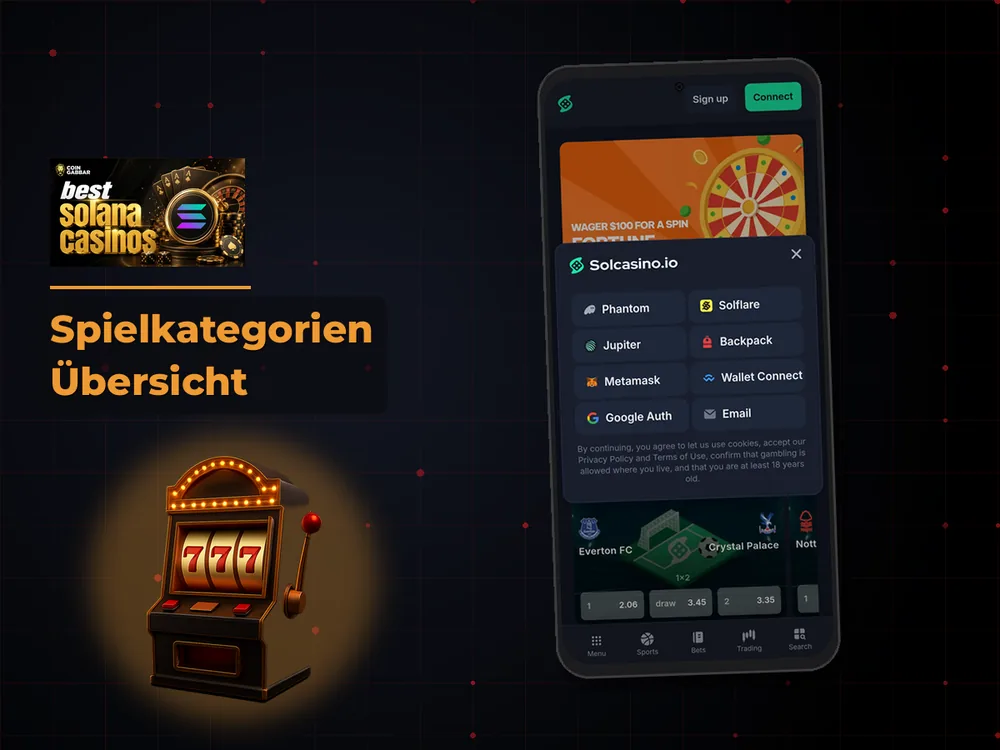 Solana Casino - Spielkategorien Übersicht