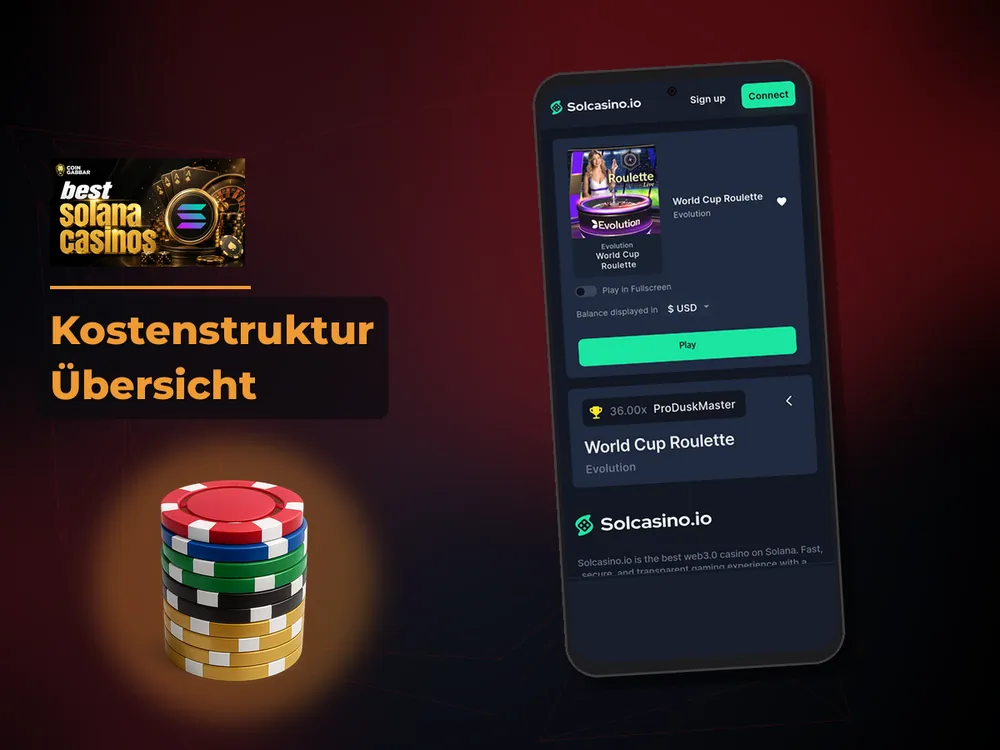 Solana Casino - Kostenstruktur Übersicht
