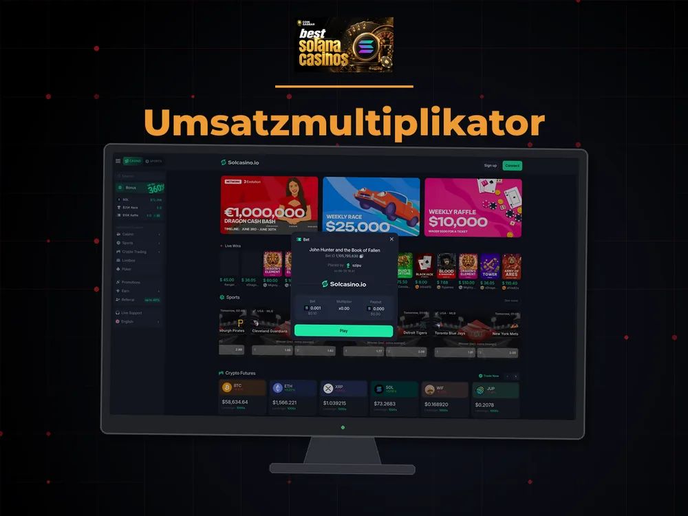Solana Casino - Umsatzmultiplikator