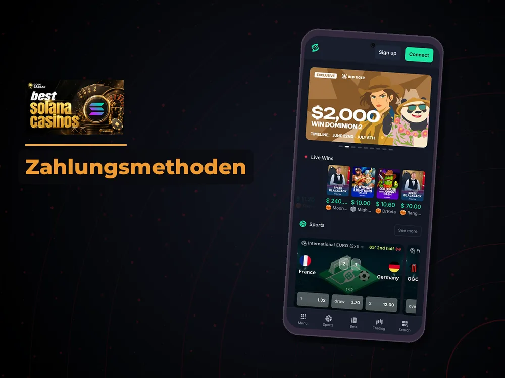 Solana Casino - Zahlungsmethoden