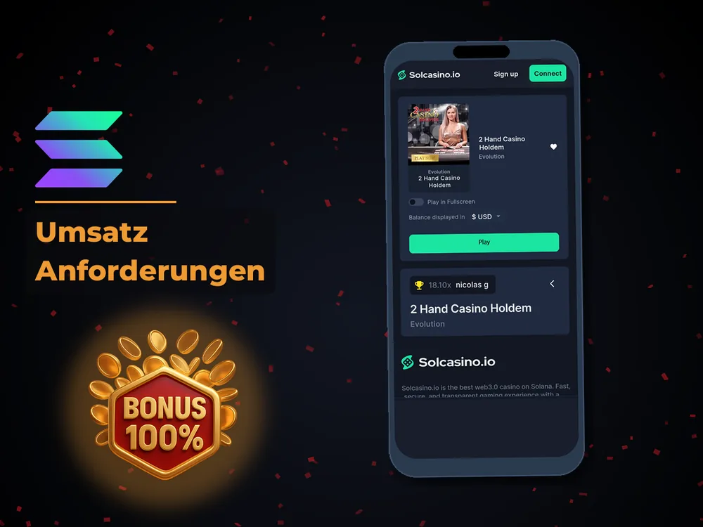 Solana Casino - Umsatz Anforderungen