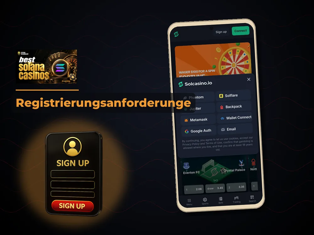 Solana Casino - Registrierungsanforderunge