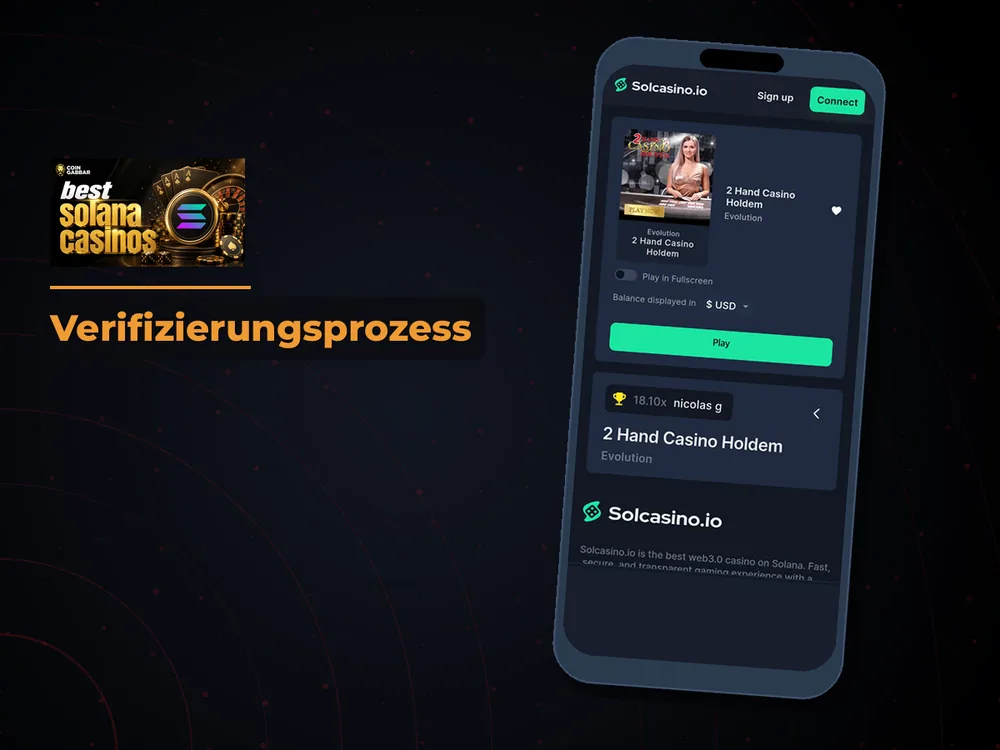 Solana Casino - Verifizierungsprozess