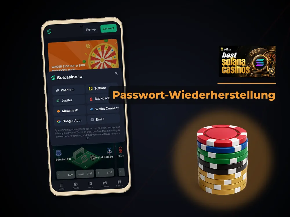 Solana Casino - Passwort-Wiederherstellung