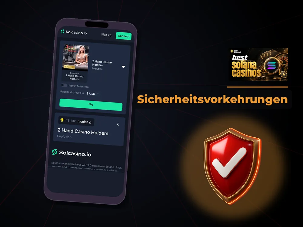 Solana Casino - Sicherheitsvorkehrungen