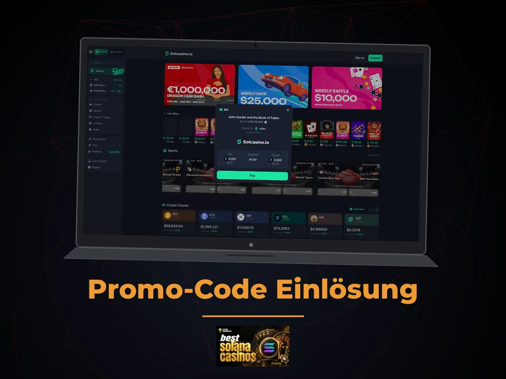 Solana Casino - Promo-Code Einlösung