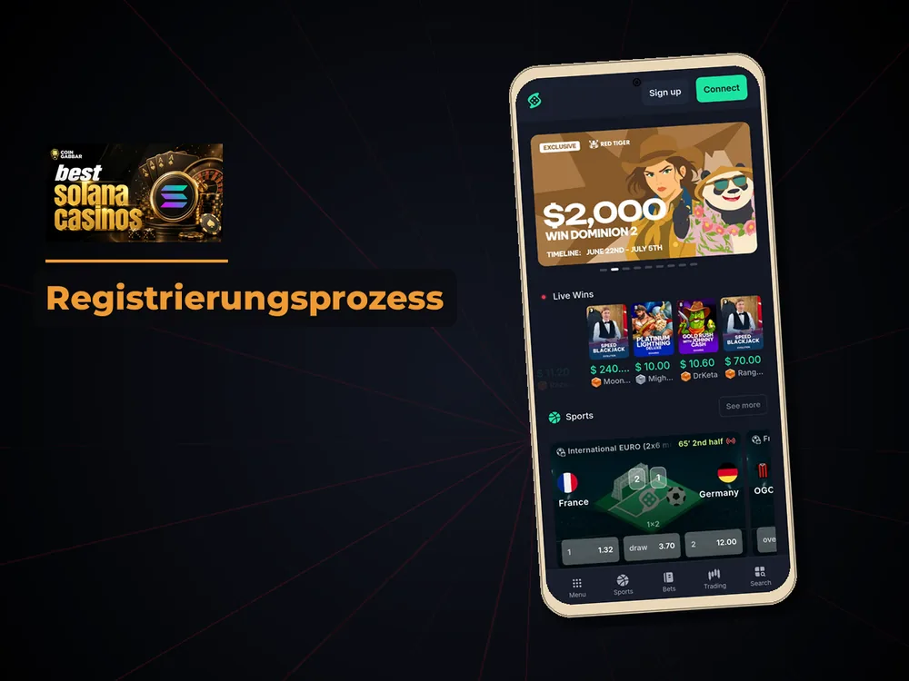 Solana Casino - Registrierungsprozess