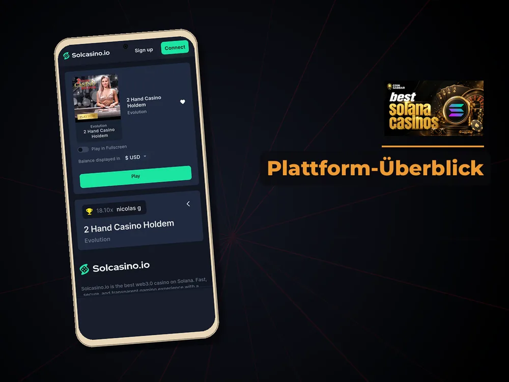 Solana Casino - Plattform-Überblick