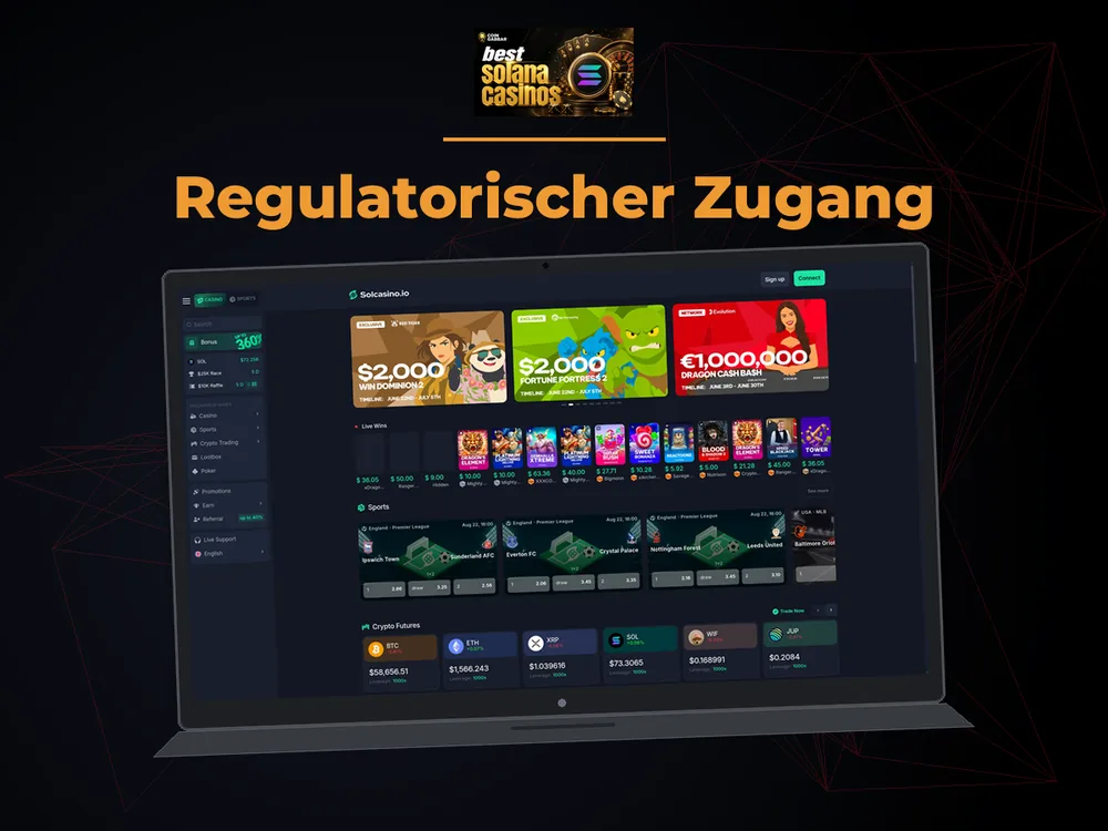 Solana Casino - Regulatorischer Zugang