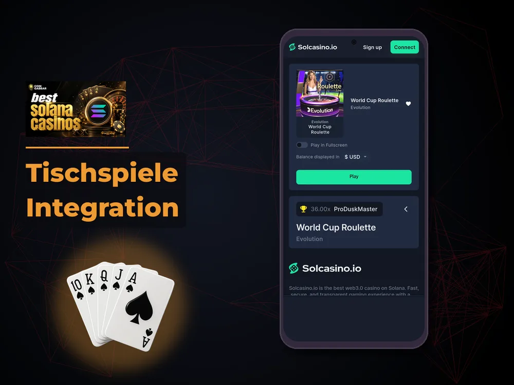 Solana Casino - Tischspiele Integration