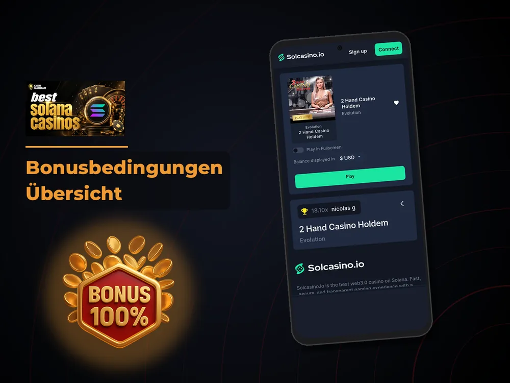 Solana Casino - Bonusbedingungen Übersicht