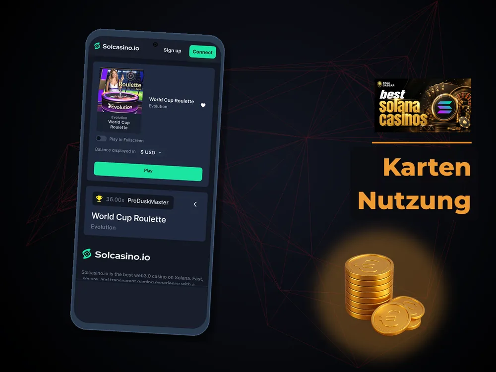 Solana Casino - Karten Nutzung