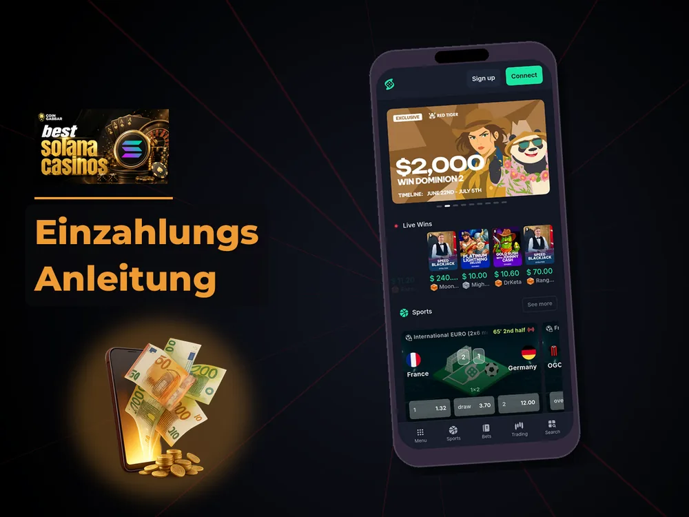 Solana Casino - Einzahlungs Anleitung