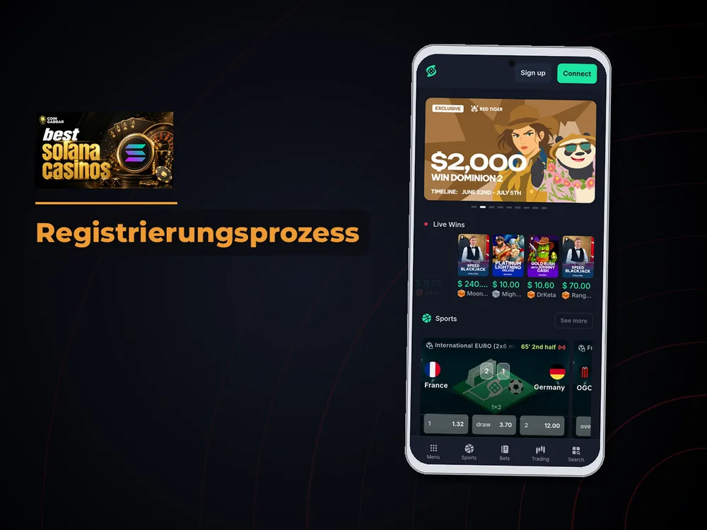 Solana Casino - Registrierungsprozess