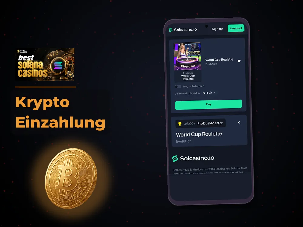 Solana Casino - Krypto Einzahlung