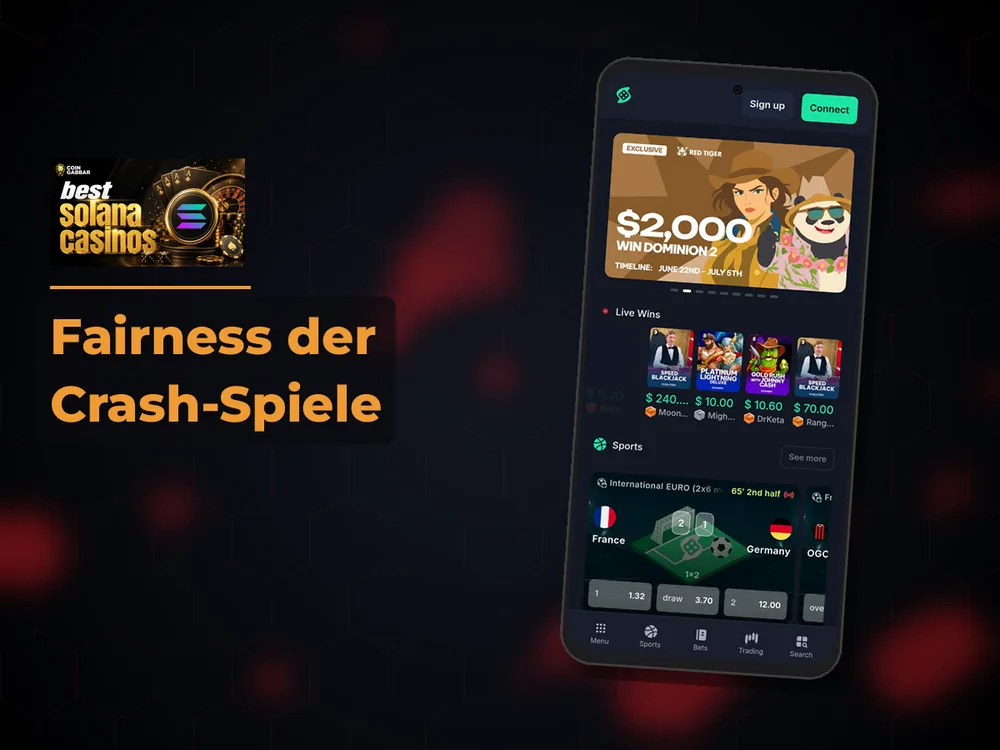 Solana Casino - Fairness der Crash-Spiele
