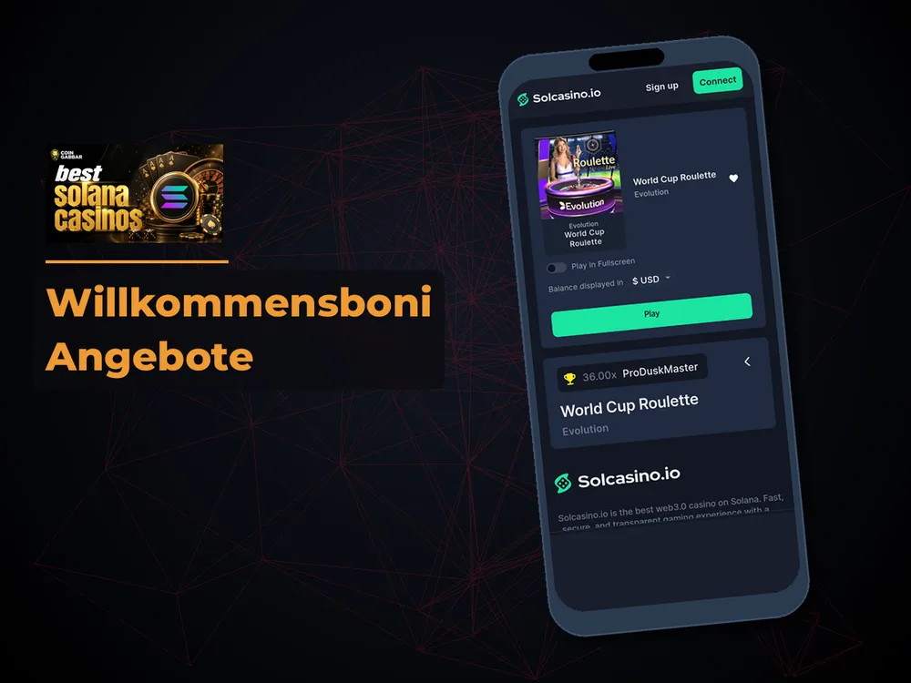 Solana Casino - Willkommensboni Angebote