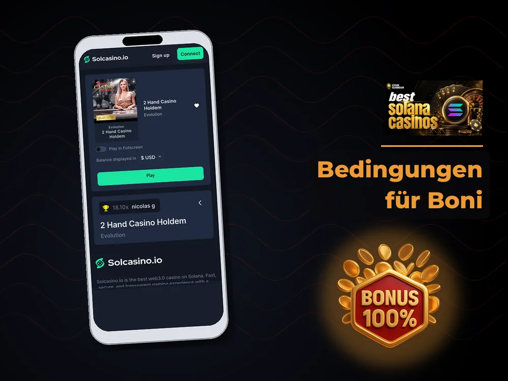 Solana Casino - Bedingungen für Boni