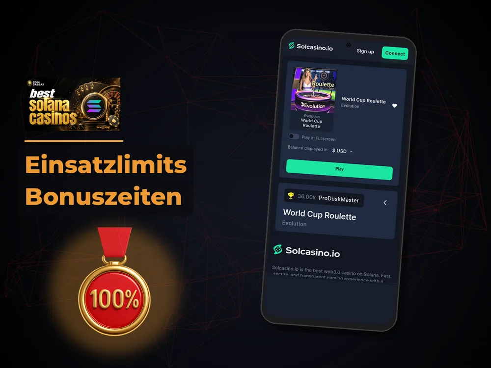 Solana Casino - Einsatzlimits Bonuszeiten