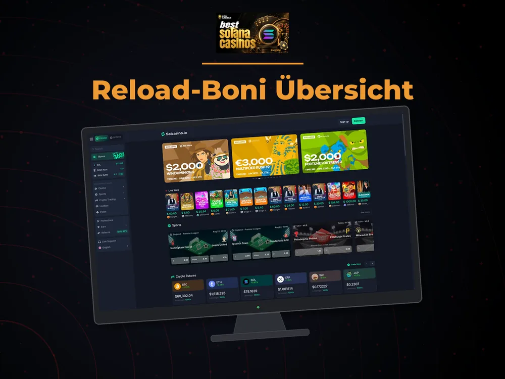 Solana Casino - Reload-Boni Übersicht