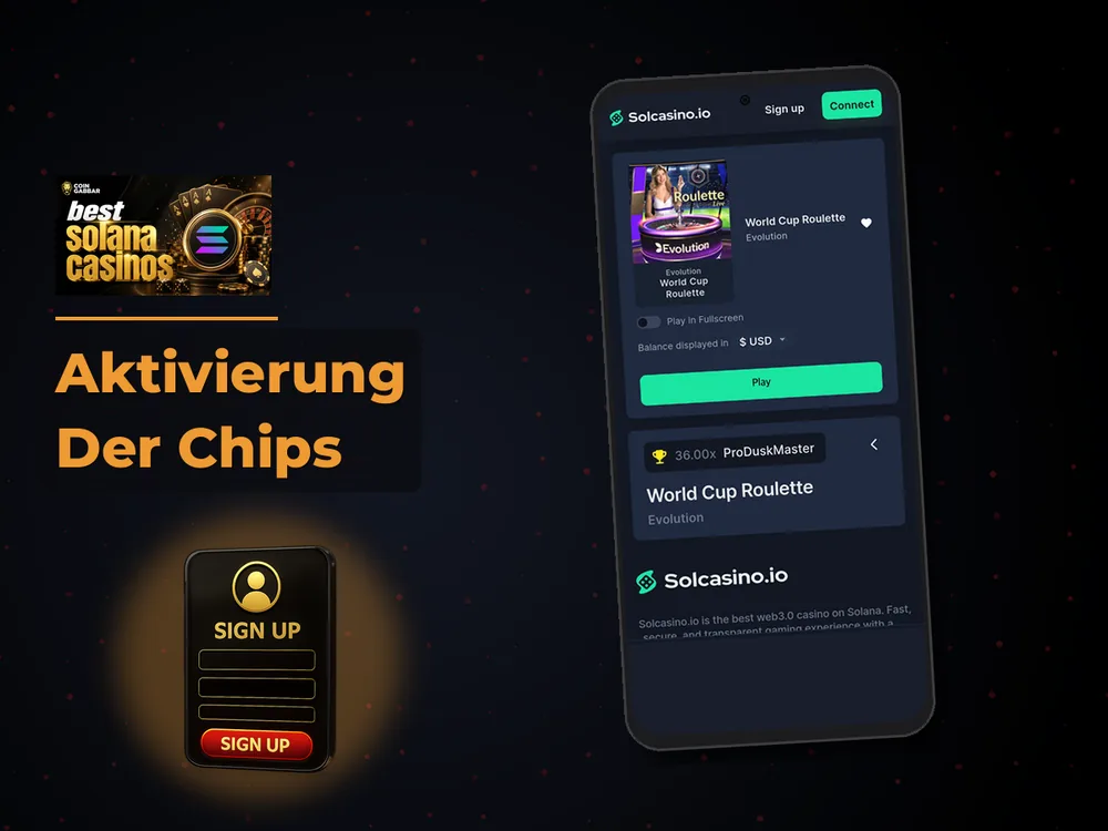 Solana Casino - Aktivierung Der Chips