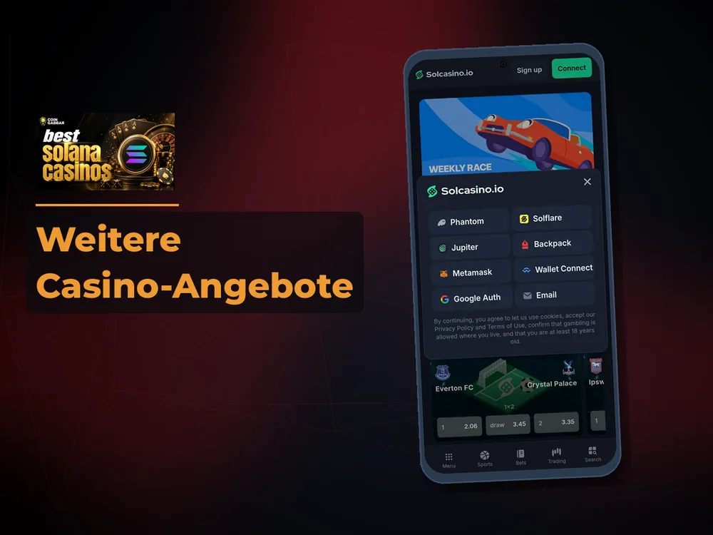 Solana Casino - Weitere Casino-Angebote