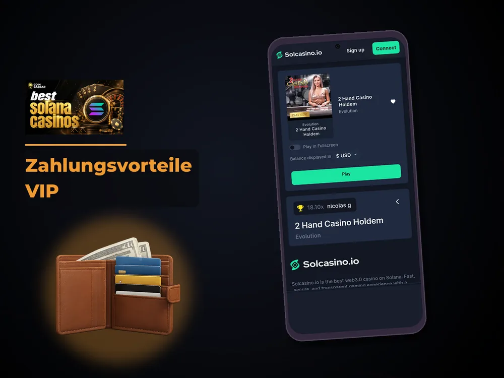 Solana Casino - Zahlungsvorteile VIP