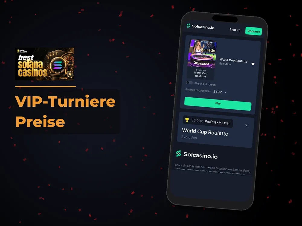 Solana Casino - VIP-Turniere Preise