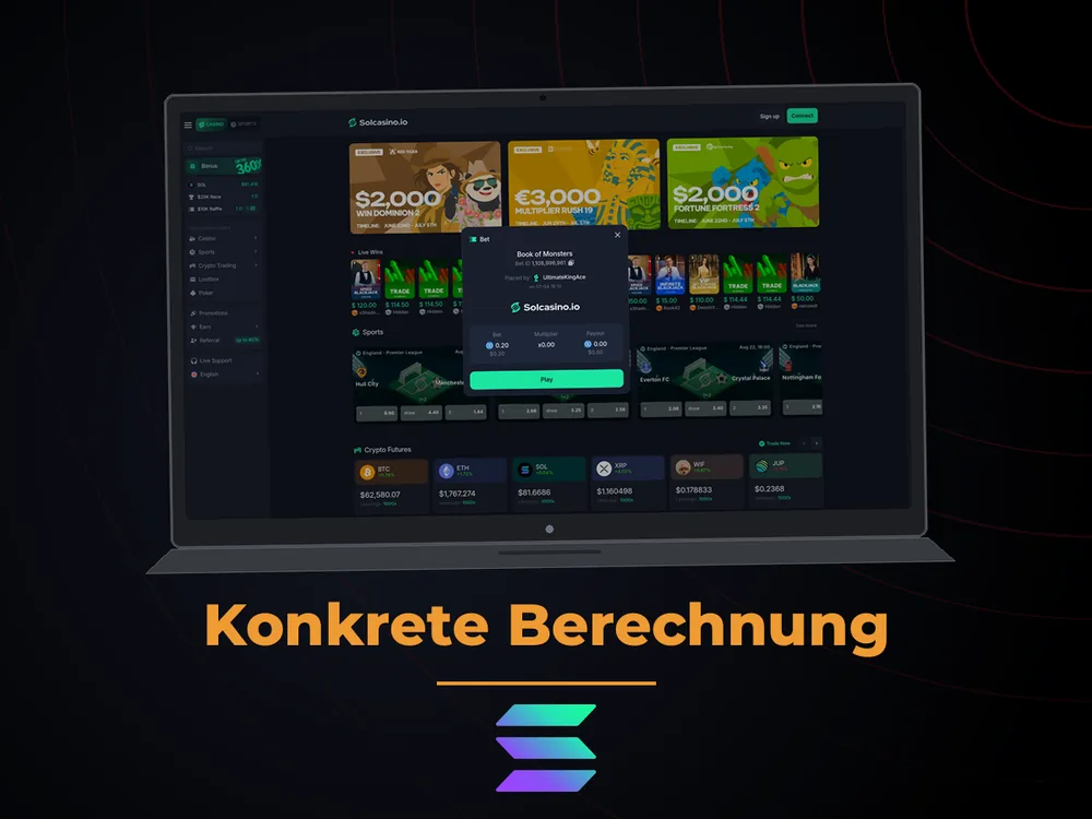 Solana Casino - Konkrete Berechnung