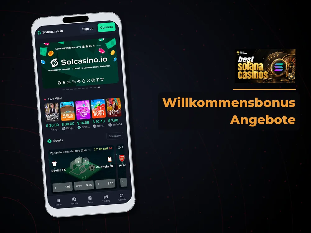 Solana Casino - Willkommensbonus Angebote