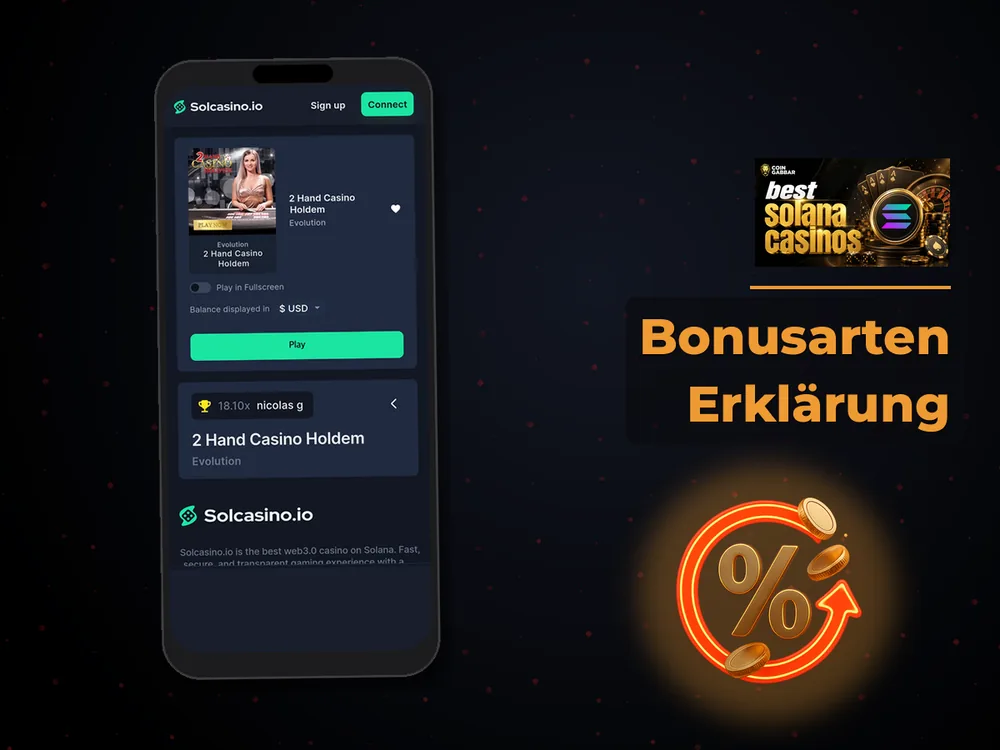 Solana Casino - Bonusarten Erklärung