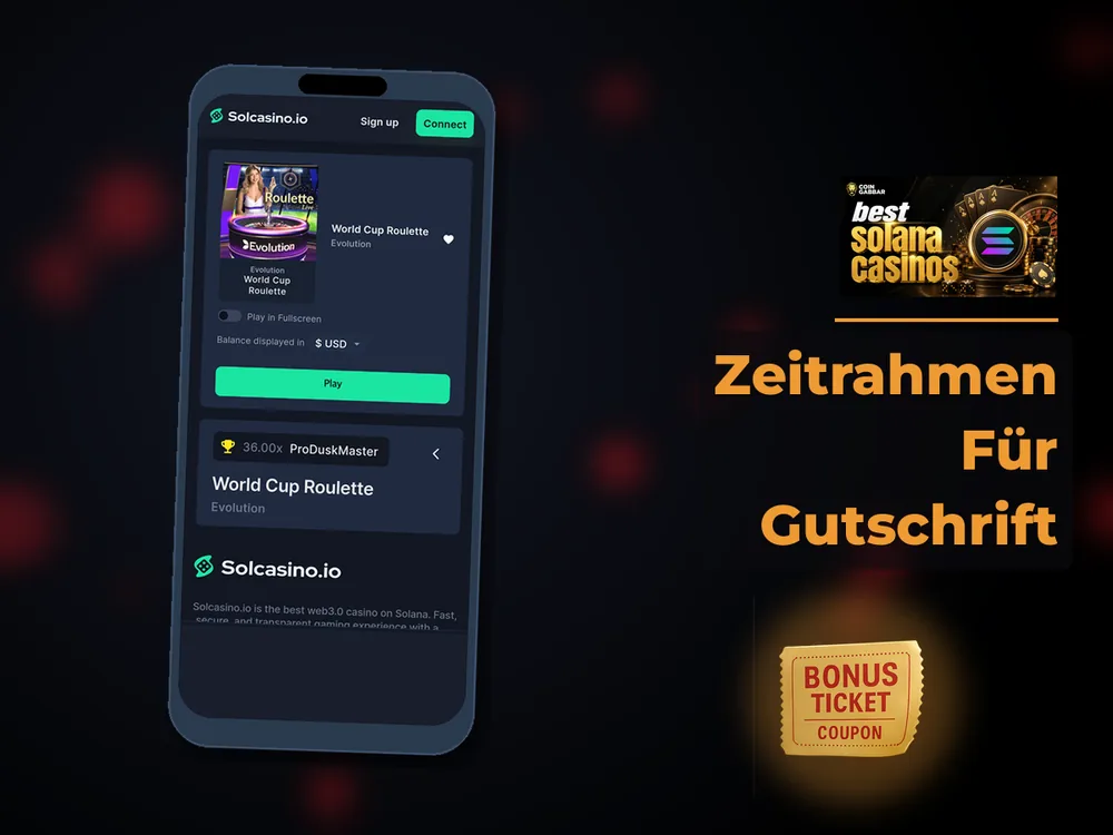 Solana Casino - Zeitrahmen Für Gutschrift