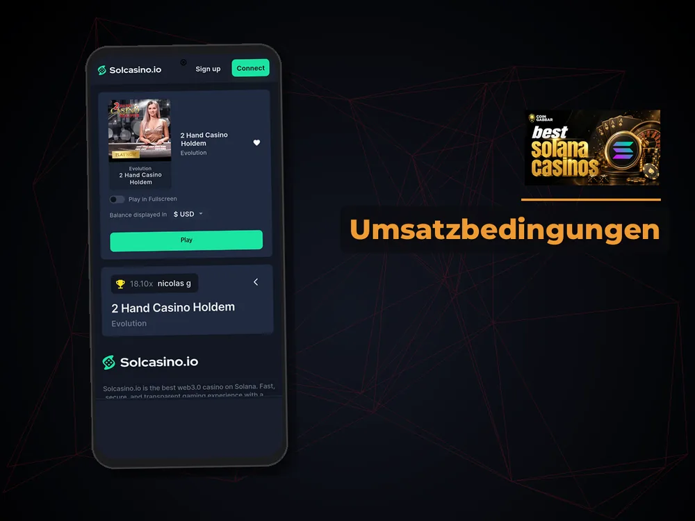 Solana Casino - Umsatzbedingungen