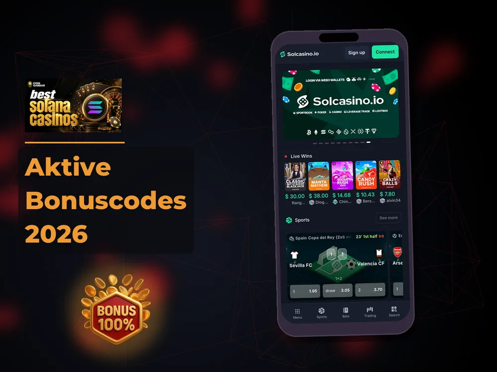Solana Casino - Aktive Bonuscodes 2026
