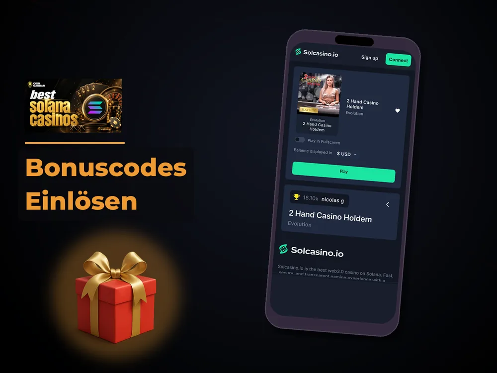 Solana Casino - Bonuscodes Einlösen