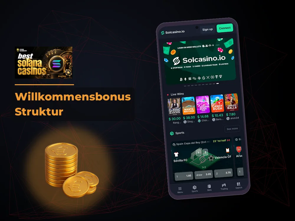 Solana Casino - Willkommensbonus Struktur