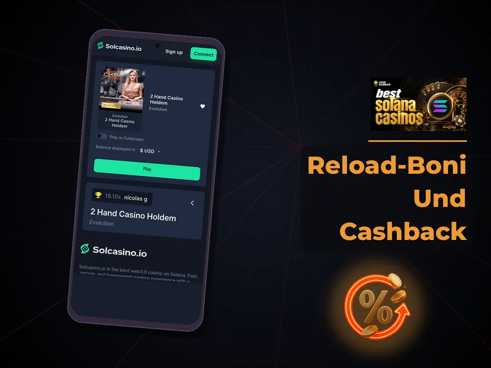 Solana Casino - Reload-Boni Und Cashback