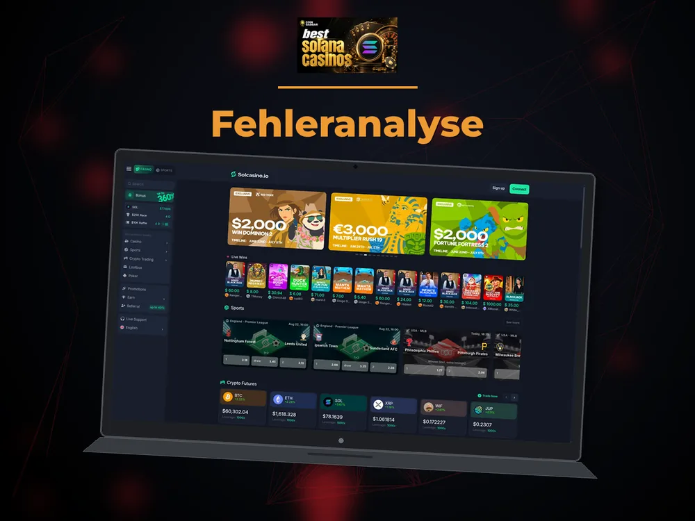 Solana Casino - Fehleranalyse