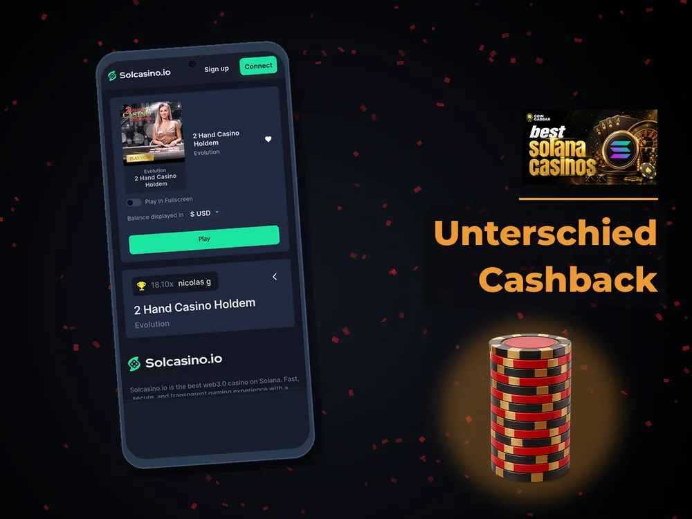 Solana Casino - Unterschied Cashback