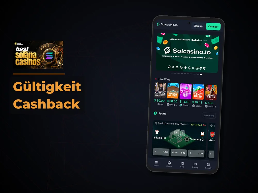 Solana Casino - Gültigkeit Cashback