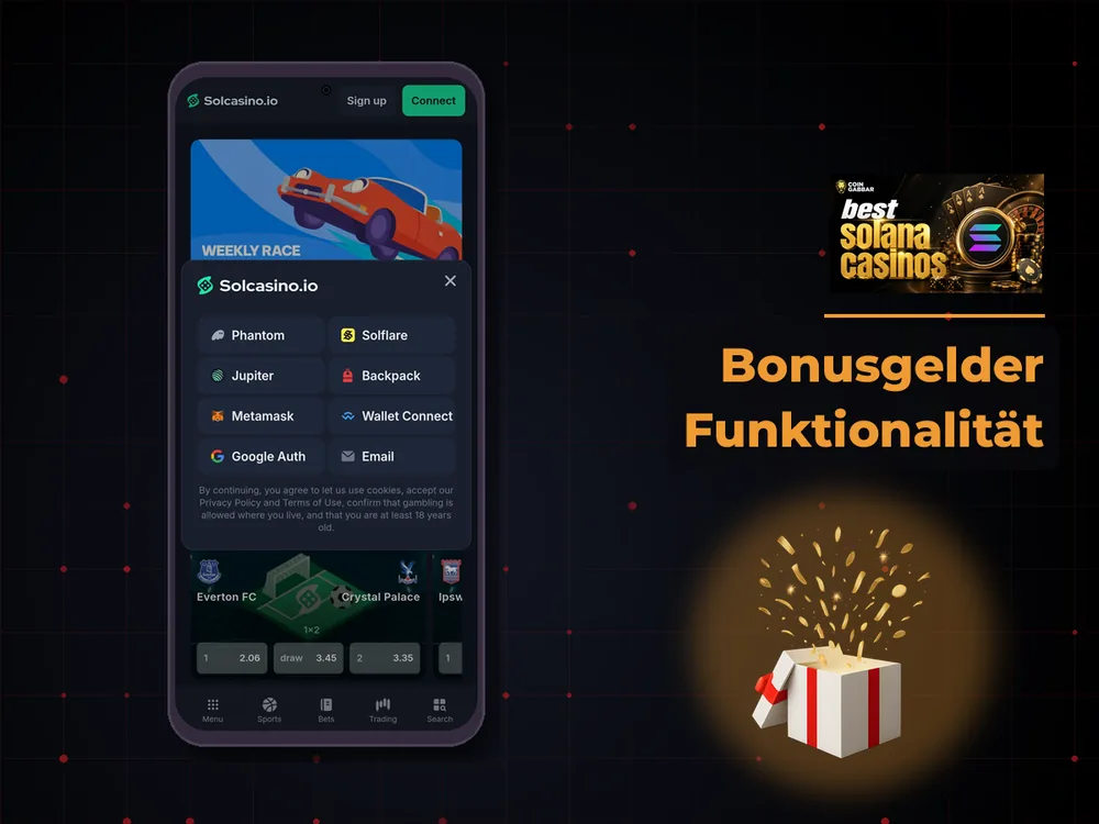 Solana Casino - Bonusgelder Funktionalität