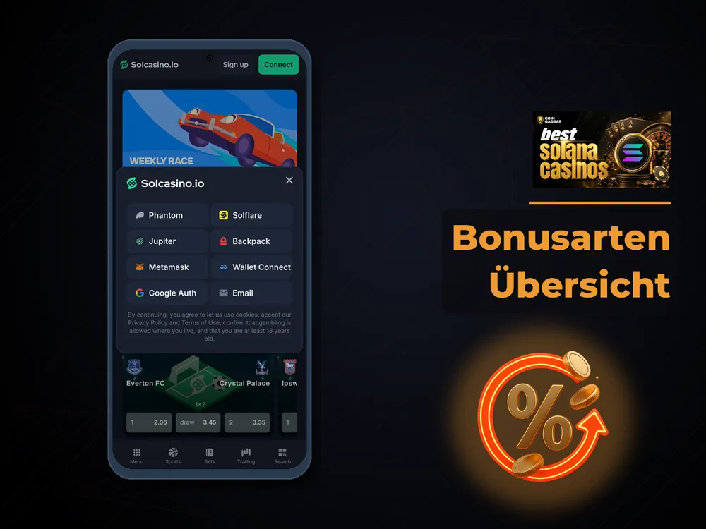 Solana Casino - Bonusarten Übersicht