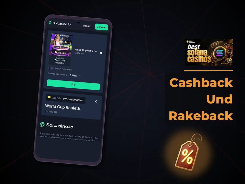 Solana Casino - Cashback Und Rakeback