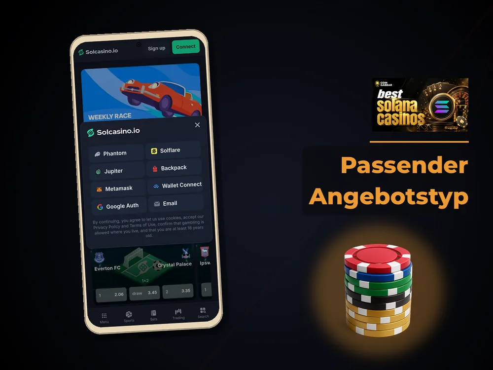 Solana Casino - Passender Angebotstyp